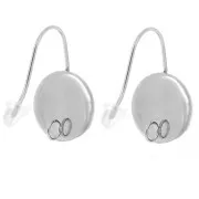 Ganci per orecchio per cabochon a fondo piatto 12 mm in acciaio inox 304L x2