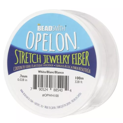 Filo fibra elastica Opelon 0,7 mm - Bianco x100 m