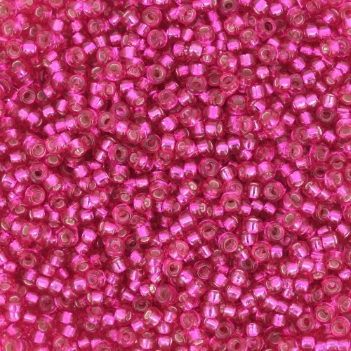 Rocaille Miyuki 15/0 1436 - Dyed Silver Lined Raspberry x8g