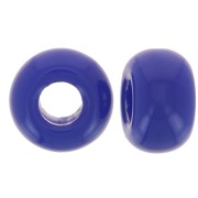 Perle in resina opaca a foro largo da 9,5 mm - blu duro x10|raw }}