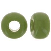 Perle in resina opaca a foro largo da 9,5 mm - Khaki x10|raw }}