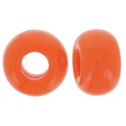 Perle in resina opaca a foro largo da 9,5 mm - Arancione x10|raw }}
