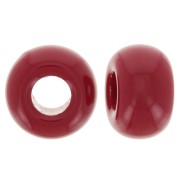 Perle in resina opaca a foro largo da 9,5 mm- Rosso Carmine x10|raw }}