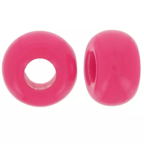 Perle in resina opaca a foro largo da 9,5 mm - Candy Pink x10