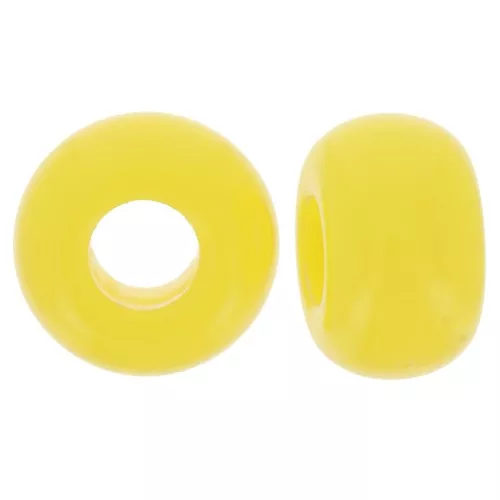 Perle in resina opaca a foro largo da 9,5 mm - Giallo sole x10