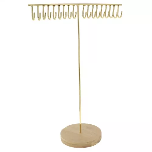 Portagioielli - Espositore per gioielli in metallo e bambù 41x28,5 cm - Dorato x1