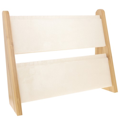 Portagioielli - Espositore per collane 33,5x40cm bambù - camoscio Beige