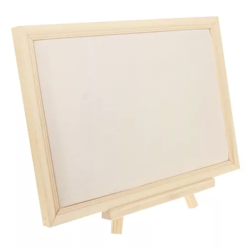 Portagioielli - Espositore 28,5x32 cm in bambù - Tessuto scamosciato beige