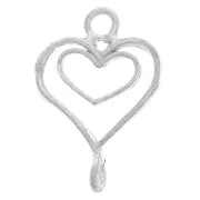 Distanziatore a forma di cuore 16x12 mm - Argento 925 x1