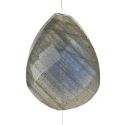 Perla a forma di goccia etnica 14x10 mm - Labradorite - Dorato con oro fino x1