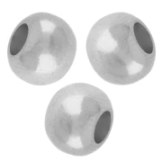 Perla rotonda appiattita 8x6 mm - foro largo - Placcatura in argento fine invecchiato x5