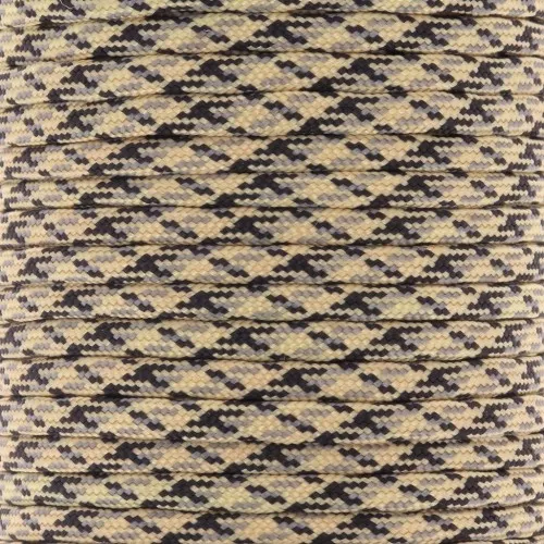 Paracord - Corda paracadute piatta da 4 mm - Grigio - Beige - Nero x1m