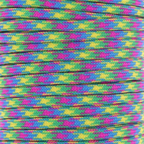 Paracord - Corda paracadute piatta da 4 mm - Verde - Fuschia - Giallo - Blu x1m