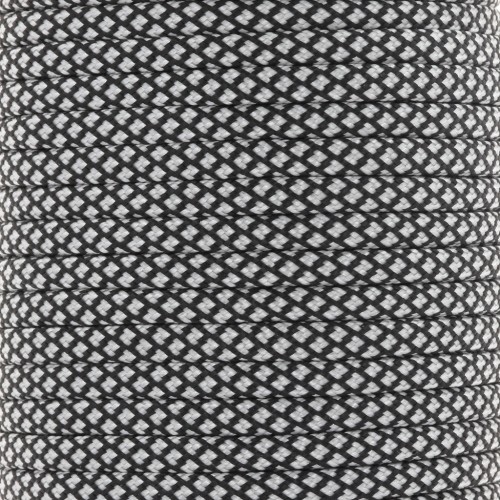 Paracord - Corda paracadute piatta da 4 mm - Nero - Bianco x1m