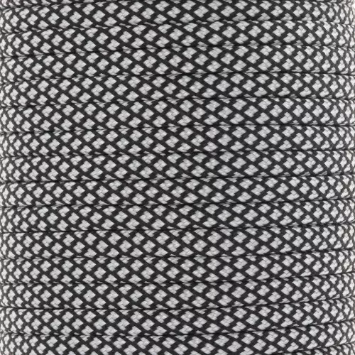 Paracord - Corda paracadute piatta da 4 mm - Nero - Bianco x1m