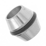 Perla a tubo rombo foro largo da 7 mm con gomma - Acciaio inossidabile 304L - Nero|raw }}