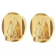 Clip orecchie per cabochon PureCrystal 4610 14x10 mm - Dorato con oro fino x2