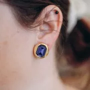 Clip orecchi per cabochon PureCrystal 4610 14x10 mm - Placcatura argento fine x2