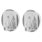Clip orecchi per cabochon PureCrystal 4610 14x10 mm - Placcatura argento fine x2