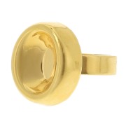 Anello cabochon ovale PureCrystal 4120 14x10 mm - Dorato con oro fino x1|raw }}