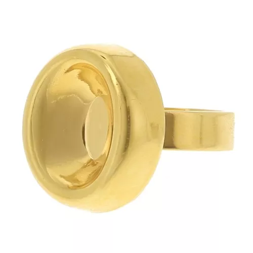 Anello cabochon ovale PureCrystal 4120 14x10 mm - Dorato con oro fino x1