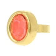 Anello cabochon ovale PureCrystal 4120 14x10 mm - Dorato con oro fino x1