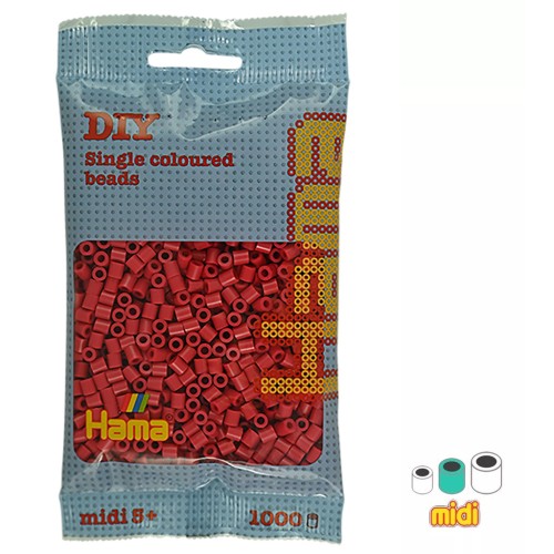 Perle da stiro Hama Midi 5 mm rosso ciliegia (n°114) x 1000