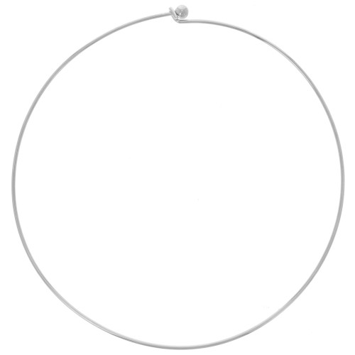 Girocollo da 1,7 mm con chiusura a sfera svitabile - rodio x14cm