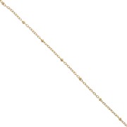 Catena Forzatina a maglie 2,7 mm con perle appiattite 304L in acciaio inossidabile Dorato x99cm