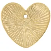 Ciondoli a cuore martellato 13x15 mm - Acciaio inossidabile 304L Dorato x2