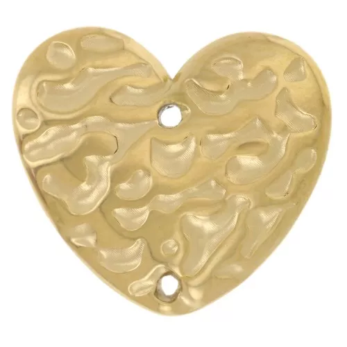 Distanziatori cuore martellato 13x15 mm - Acciaio inox 304L Dorato x2
