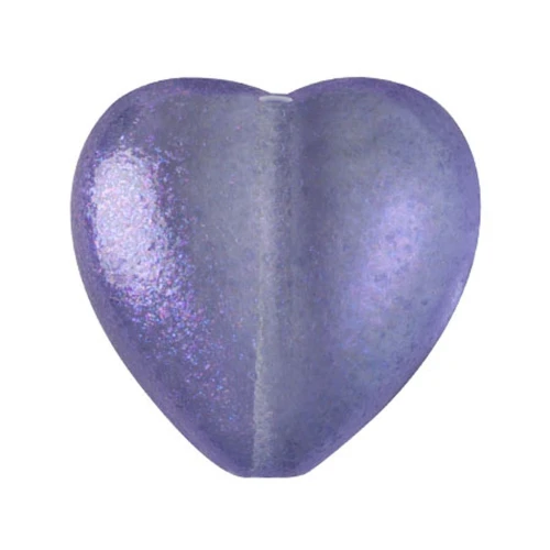 Perla di vetro a cuore 16x15 mm - Candy Blueberry x1