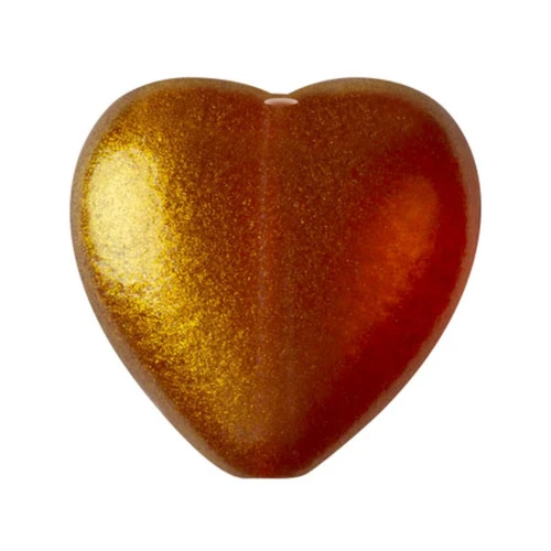 Perla di vetro a cuore 16x15 mm - Candy Caramel x1