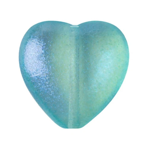 Perla di vetro a cuore 16x15 mm - Candy Curacao x1