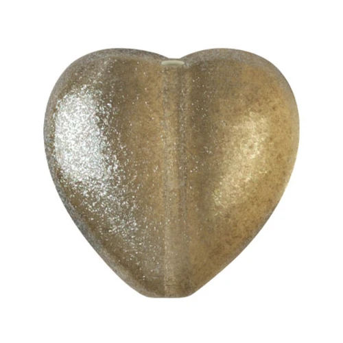 Perla di vetro a cuore 16x15 mm - Candy Green Tea x1