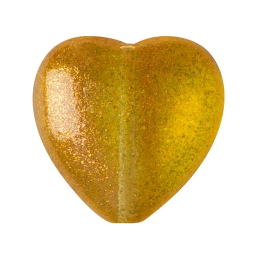 Perla di vetro a cuore 16x15 mm - Candy Orange x1