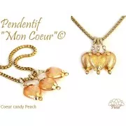 Perla di vetro a cuore 16x15 mm - Candy Orange x1