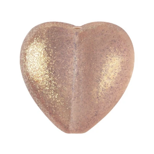 Perla di vetro a cuore 16x15 mm - Candy Peach x1