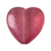 Perle coeur en verre 16x15 mm - Candy Raspberry x1