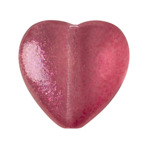 Perla di vetro a cuore 16x15 mm - Candy Raspberry x1