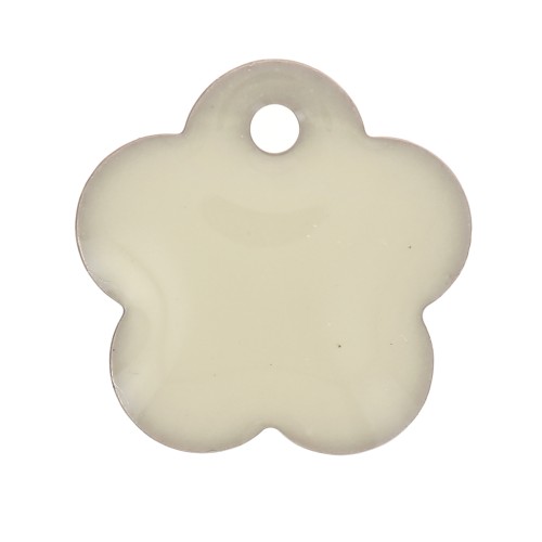 Zecchini a fiore in metallo e resina epossidica 10 mm - Crema x10