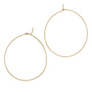 Orecchini a cerchio sottili 30 mm Filo 0,7 mm Acciaio inossidabile 316L Dorato x2