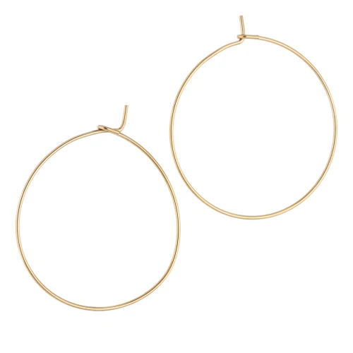 Orecchini a cerchio sottili 30 mm Filo 0,7 mm Acciaio inossidabile 316L Dorato x2