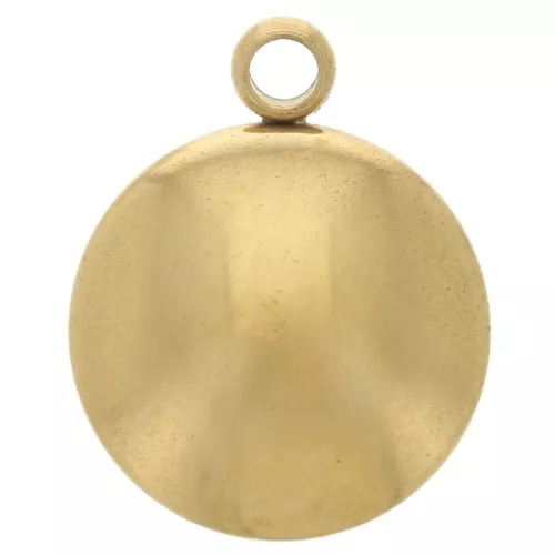 Ciondolo rotondo curvo 10 mm - Acciaio inossidabile 304L dorato x1