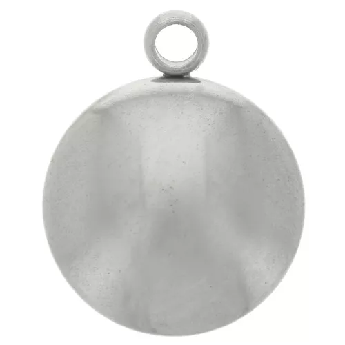 Ciondolo rotondo curvo 10 mm - Acciaio inox 304L x1