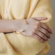 Bracciale da 185 mm - per cabochon da 8 mm - acciaio inossidabile Dorato 304L x1