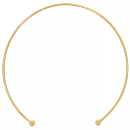 Girocollo rigido di 14,5 cm con palline - Acciaio inossidabile 304L Dorato x1