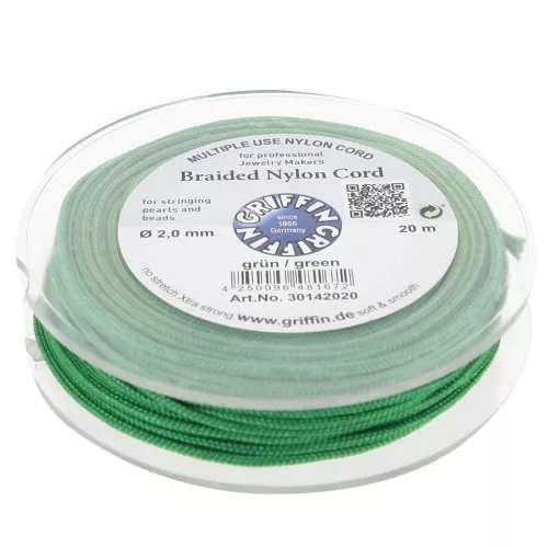 Filo di giada - Filo di nylon intrecciato europeo Griffin 2 mm - Verde x20m