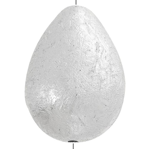 CCB 24x18 mm - Perla in plastica effetto striato - Argentato x1