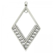 Separatore losange 62x36 mm Placcatura argento antico x1